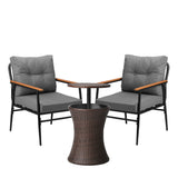 Livsip Outdoor Lounge Setting Ice Bucket Brown Table 2 Seater