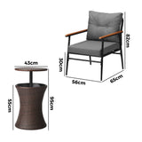 Livsip Outdoor Lounge Setting Ice Bucket Brown Table 2 Seater