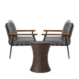 Livsip Outdoor Lounge Setting Ice Bucket Brown Table 2 Seater - Side View