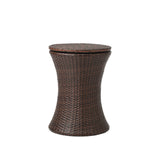 Livsip 3PCS Outdoor Lounge Setting Ice Bucket Brown Adjustable Table - Close-Up Angle
