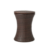 Livsip Outdoor Patio Set Ice Bucket Table Brown Bistro Setting 3pcs