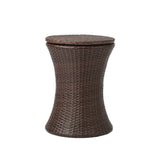 Livsip Outdoor Patio Set Ice Bucket Table Brown Bistro Setting 3pcs - Front View