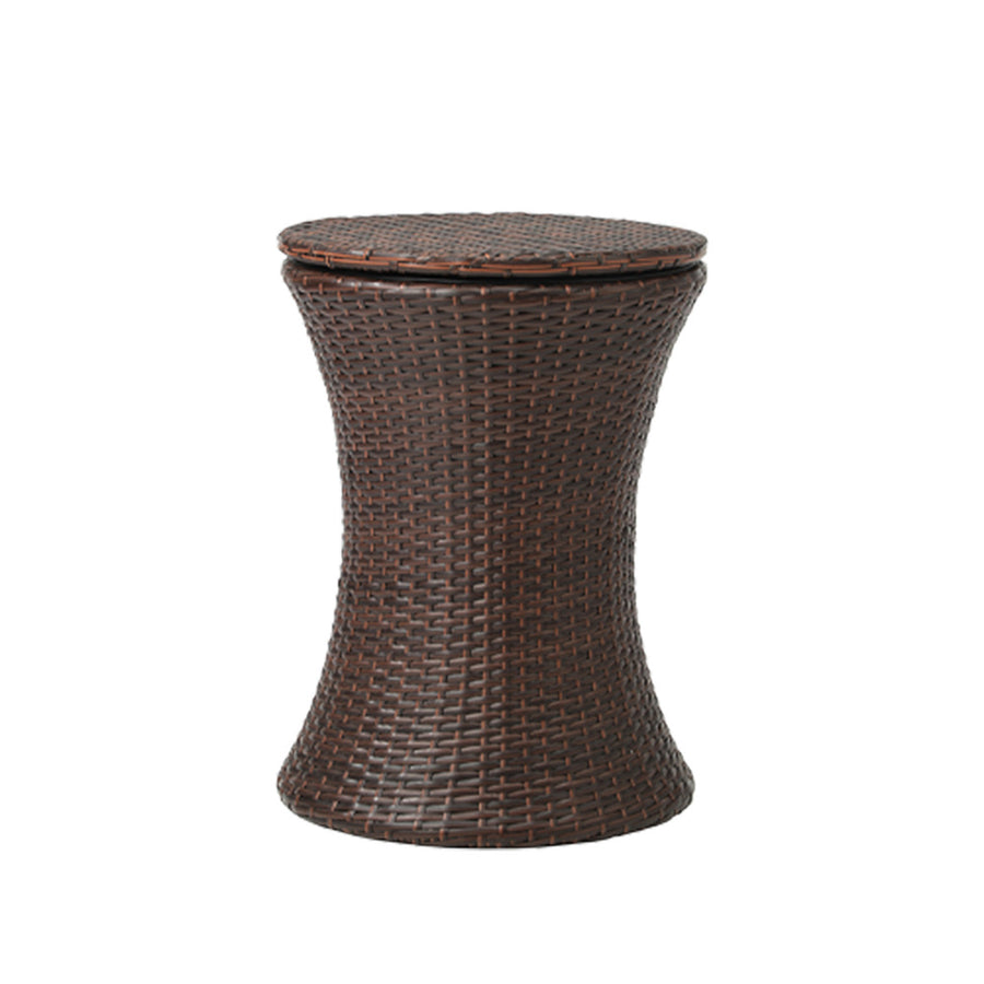 Livsip Outdoor Patio Set Ice Bucket Table Brown Bistro Setting 3pcs