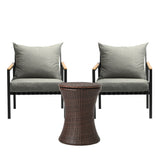 Livsip Outdoor Patio Set Ice Bucket Brown Table Sofa Setting 3pcs - Side View