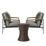 Livsip Outdoor Patio Set Ice Bucket Brown Table Sofa Setting 3pcs - Extra Image