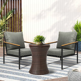 Livsip Outdoor Patio Set Ice Bucket Brown Adjustable Table Sofa Set 3pcs