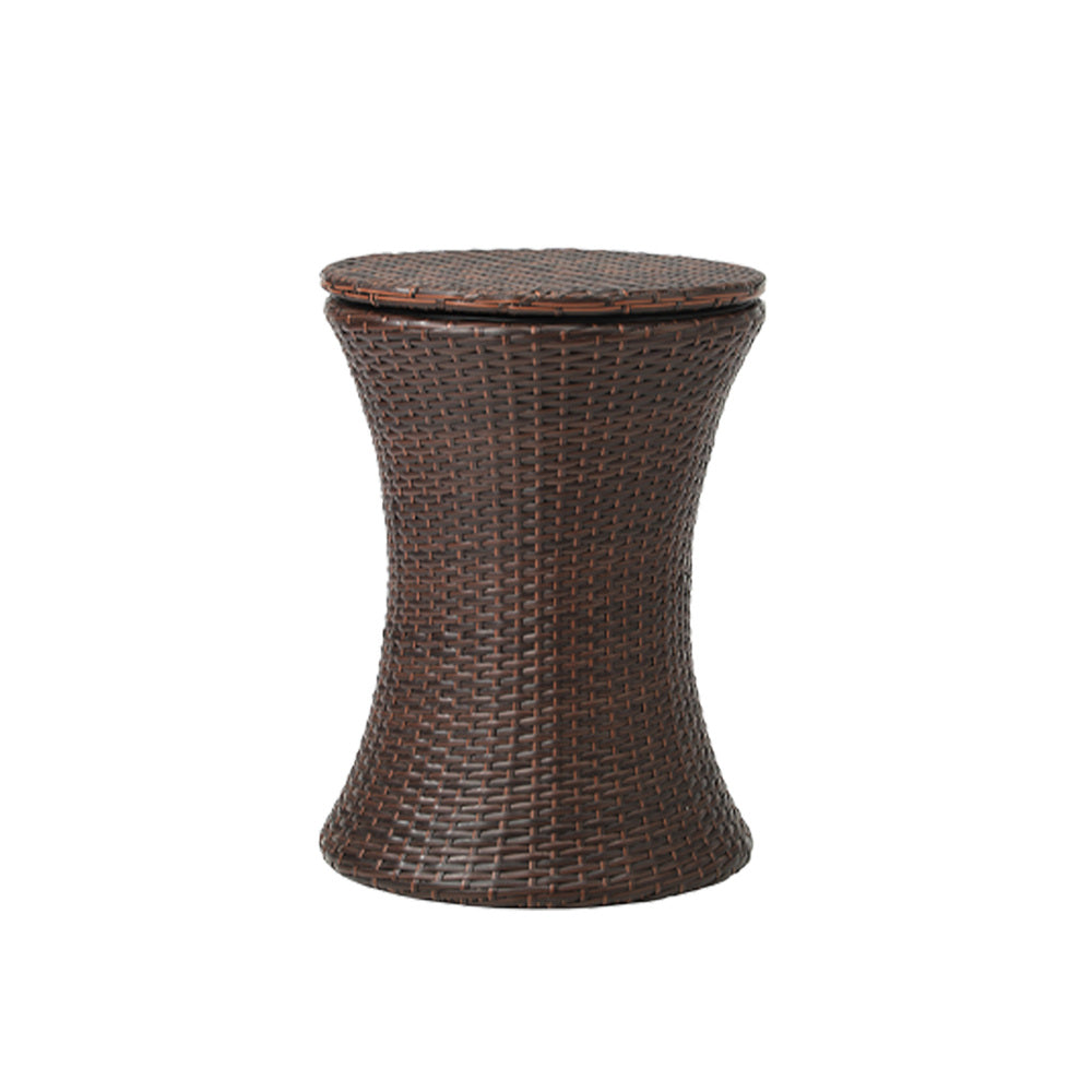Livsip Outdoor Patio Set Ice Bucket Brown Adjustable Table Sofa Set 3pcs