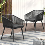 Livsip Outdoor Armchair X2 with Padded Seat Grey - Rear View