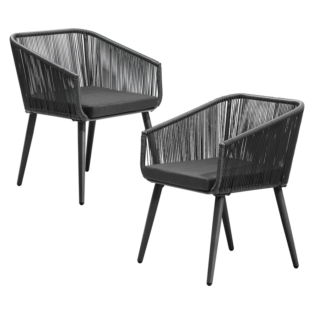 Livsip Outdoor Armchair X2 with Padded Seat Grey