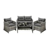 Livsip Outdoor Patio Set Wicker Table&Chairs 4 Piece