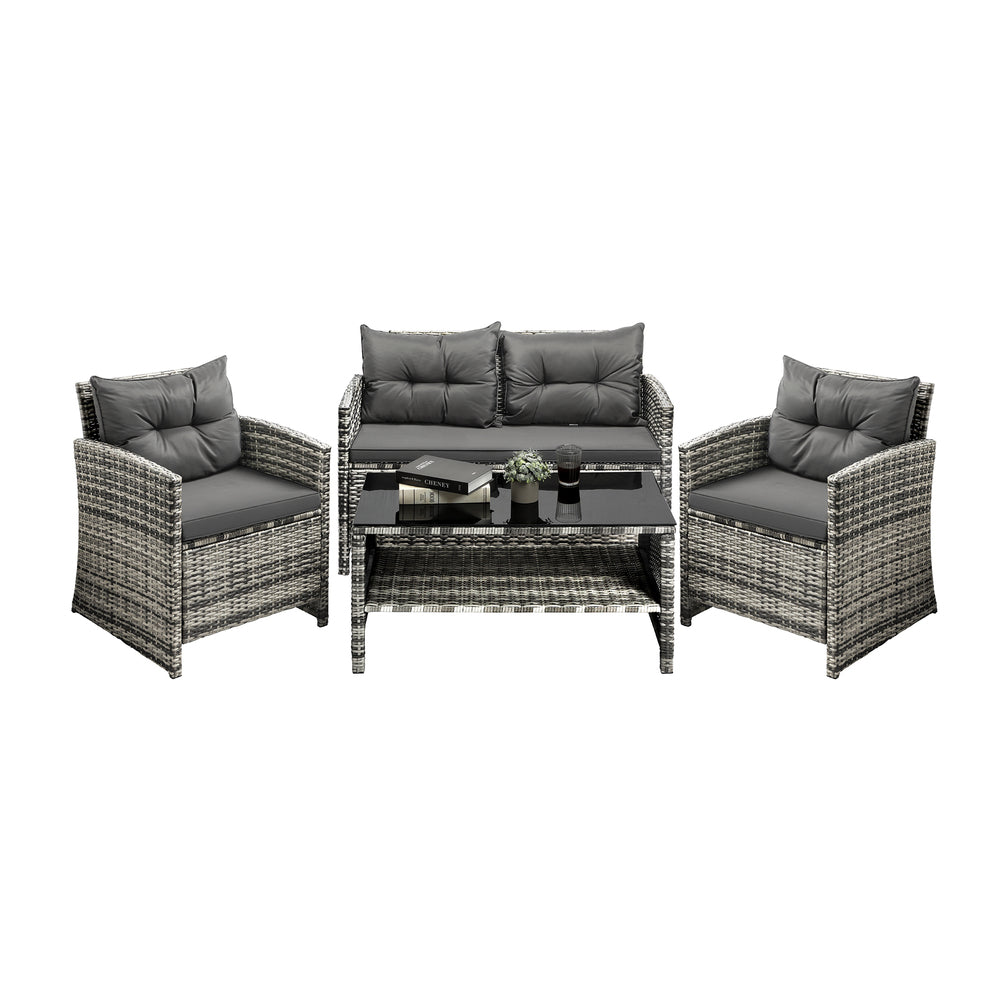 Livsip Outdoor Patio Set Wicker Table&Chairs 4 Piece