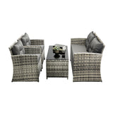 Livsip Outdoor Patio Set Wicker Table&Chairs 4 Piece - Side View