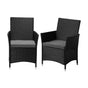 Livsip 2X Outdoor Patio Chairs Rattan Black