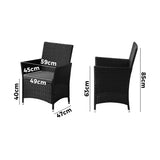 Livsip 2X Outdoor Patio Chairs Rattan Black - Front View