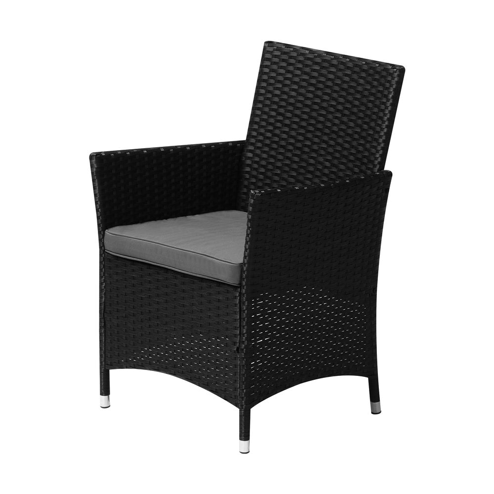 Livsip 2X Outdoor Patio Chairs Rattan Black