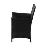 Livsip 2X Outdoor Patio Chairs Rattan Black - Close-Up Angle