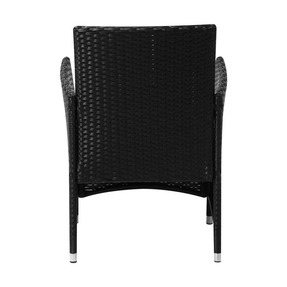 Livsip 2X Outdoor Patio Chairs Rattan Black