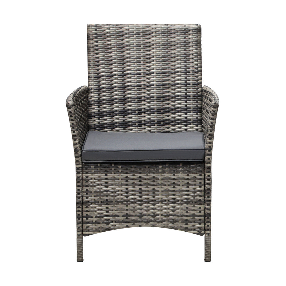 Livsip 2X Outdoor Patio Chairs Rattan Grey