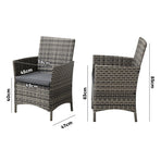 Livsip 2X Outdoor Patio Chairs Rattan Grey, image 2