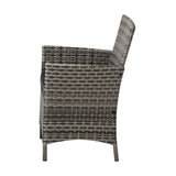 Livsip 2X Outdoor Patio Chairs Rattan Grey - 45-Degree Angle