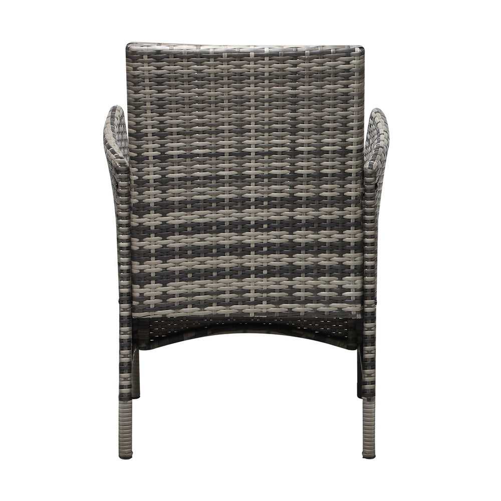 Livsip 2X Outdoor Patio Chairs Rattan Grey