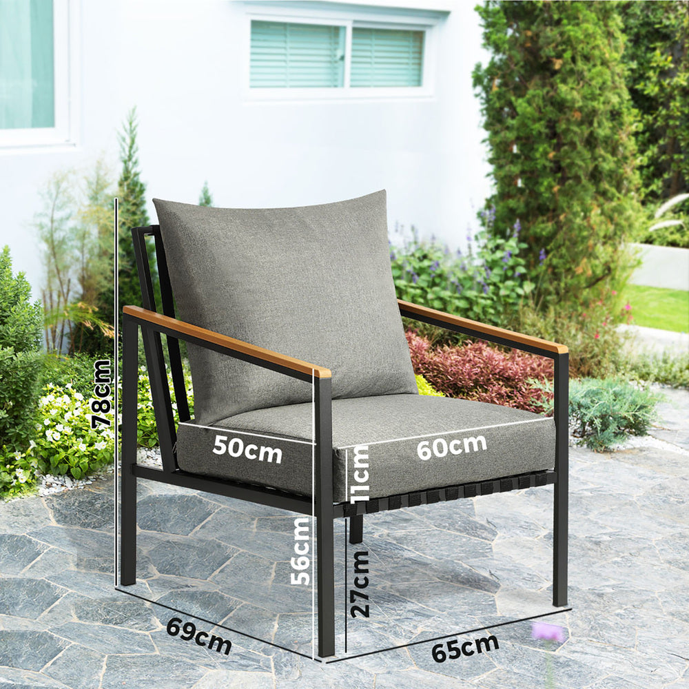 Livsip Outdoor Chair Patio Armchair with Cushions