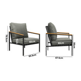 Livsip Outdoor Chair Patio Armchair with Cushions 2PCS - Top-Down View