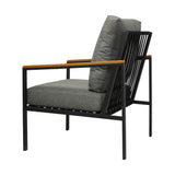 Livsip Outdoor Chair Patio Armchair with Cushions 2PCS - Front View