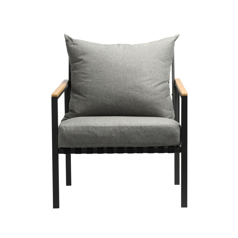 Livsip Outdoor Chairs with Cushions Black Frame X2