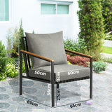 Livsip Outdoor Chairs with Cushions Black Frame X2