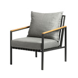 Livsip Outdoor Chairs with Cushions Black Frame X2 - Rear View