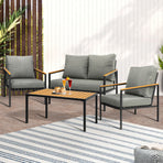 Livsip Outdoor Furniture 4PCS Set Dining Chairs & Table