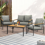 Livsip Outdoor Furniture 4PCS Set Dining Chairs&Table - Top-Down View