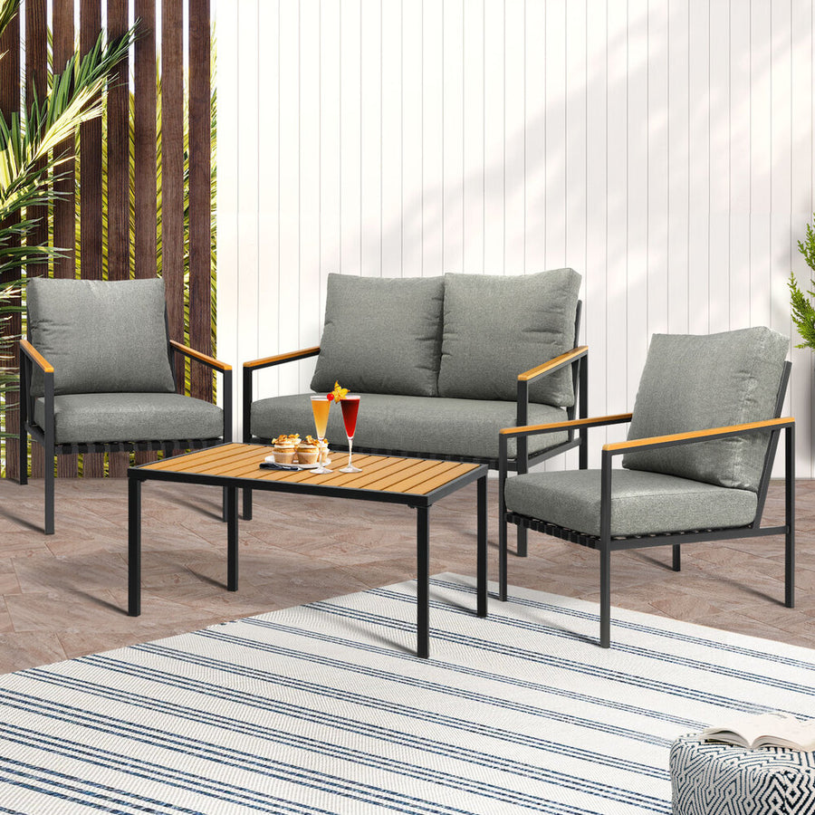 Livsip Outdoor Furniture 4PCS Set Dining Chairs & Table