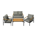 Livsip Outdoor Furniture 4PCS Set Dining Chairs&Table