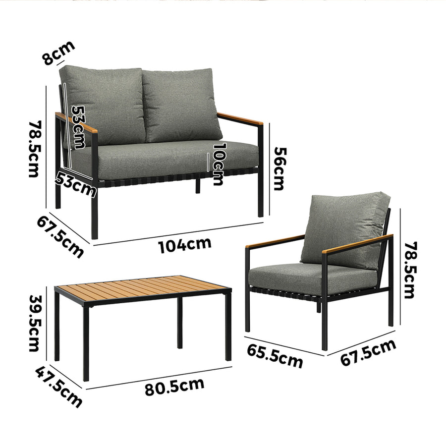Livsip Outdoor Furniture 4PCS Set Dining Chairs & Table