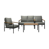 Livsip Outdoor Furniture 4PCS Set Dining Chairs&Table