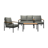 Livsip Outdoor Furniture 4PCS Set Dining Chairs&Table - 45-Degree Angle