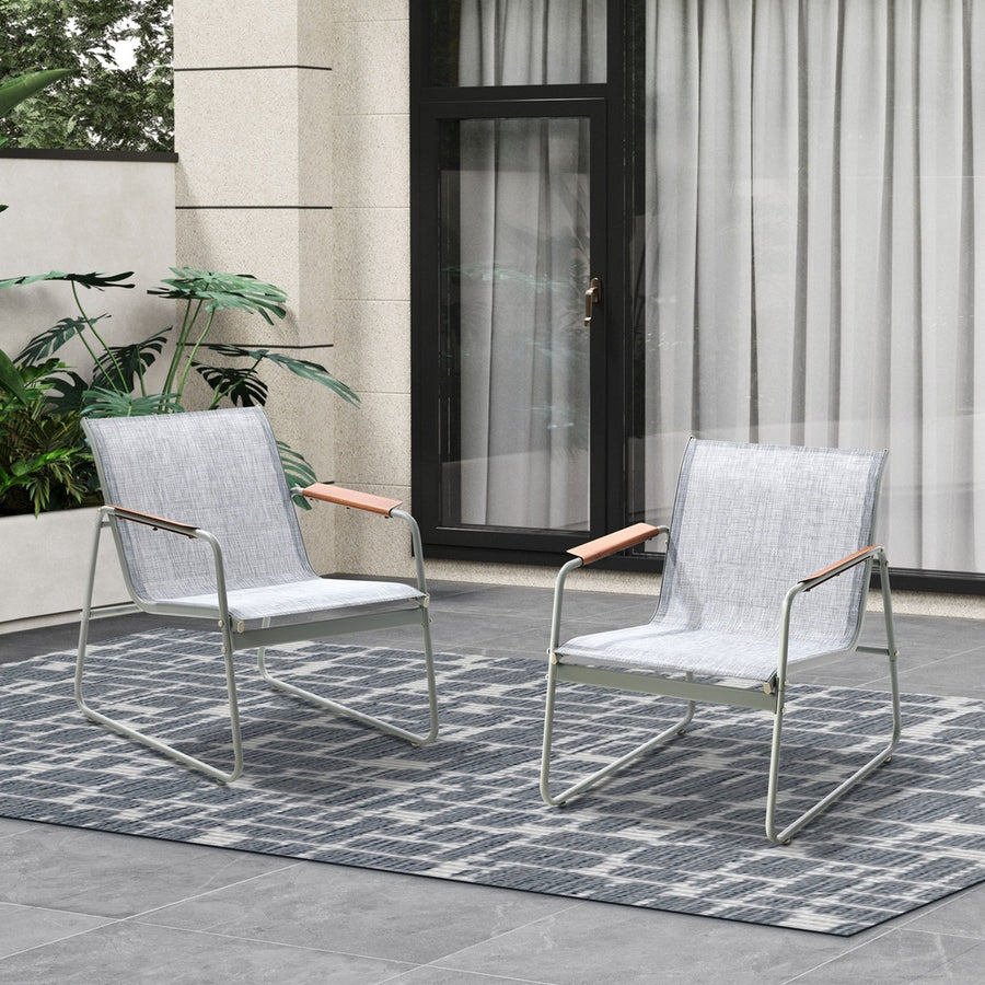 Livsip 2PCS Outdoor Patio Armchair Textilene