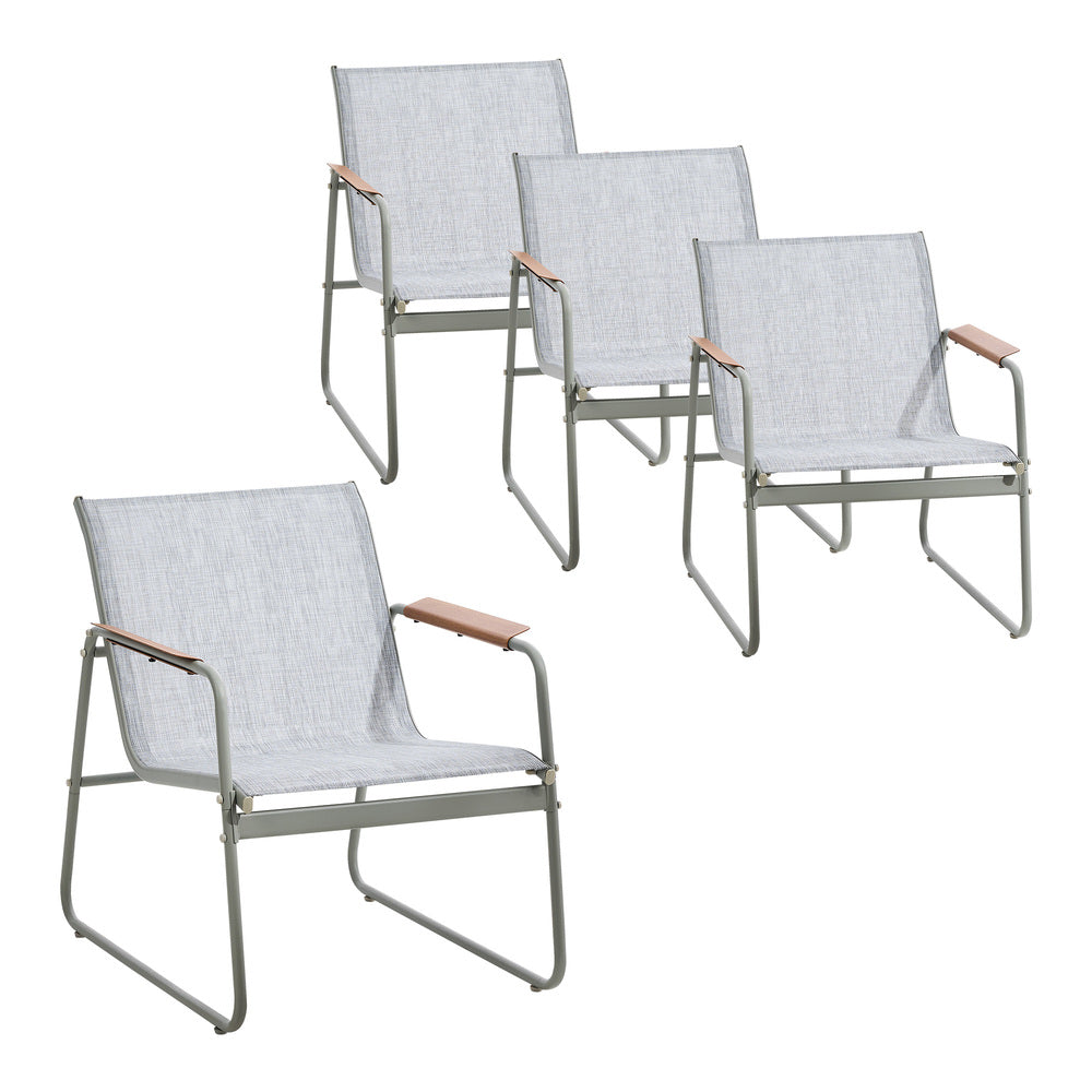 Livsip 4PCS Outdoor Patio Armchair Textilene