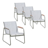 Livsip 4PCS Outdoor Patio Armchair Textilene