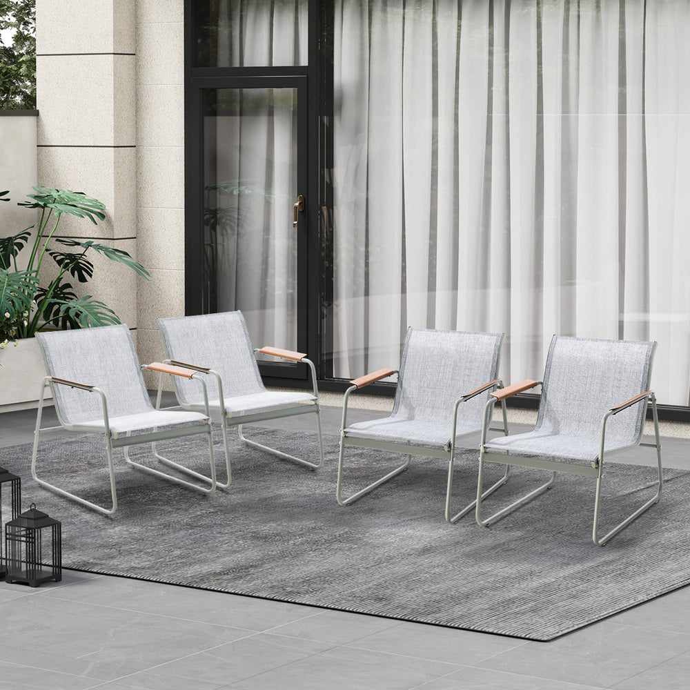 Livsip 4PCS Outdoor Patio Armchair Textilene