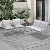 Livsip 4 Seater Outdoor Lounge Patio Set Bench Textilene Sofa - Close-Up Angle