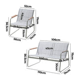 Livsip 4 Seater Outdoor Lounge Patio Set Bench Textilene Sofa