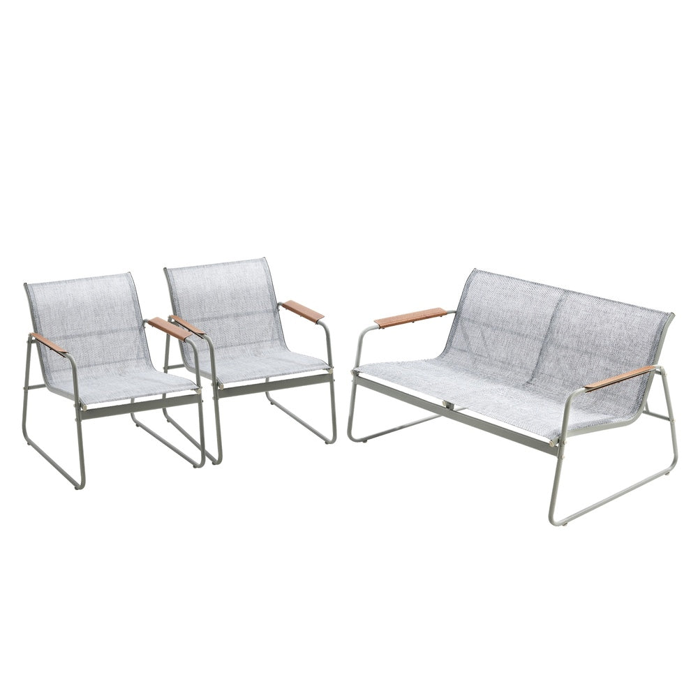Livsip 4 Seater Outdoor Lounge Patio Set Bench Textilene Sofa