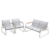 Livsip 4 Seater Outdoor Lounge Patio Set Bench Textilene Sofa - Low Angle