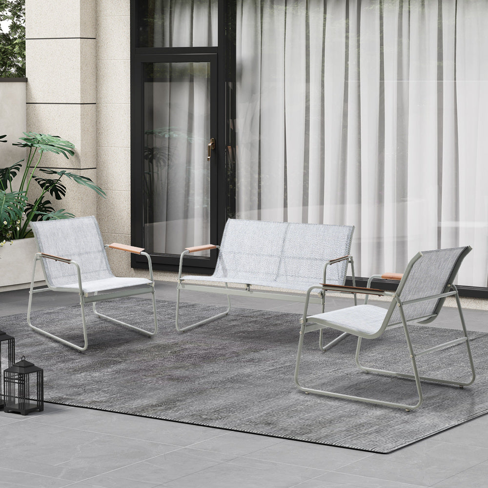 Livsip 4 Seater Outdoor Lounge Patio Set Bench Textilene Sofa