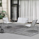 Livsip 4 Seater Outdoor Lounge Patio Set Bench Textilene Sofa - Top-Down View