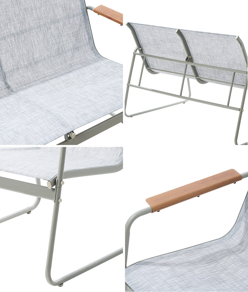 Livsip 4 Seater Outdoor Lounge Patio Set Bench Textilene Sofa