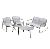 Livsip 4 Seater Outdoor Lounge Set Patio Set Grey Table